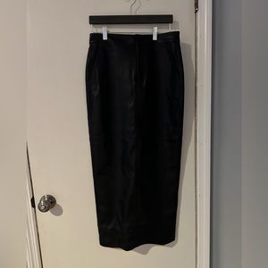 Express black leather maxi skirt